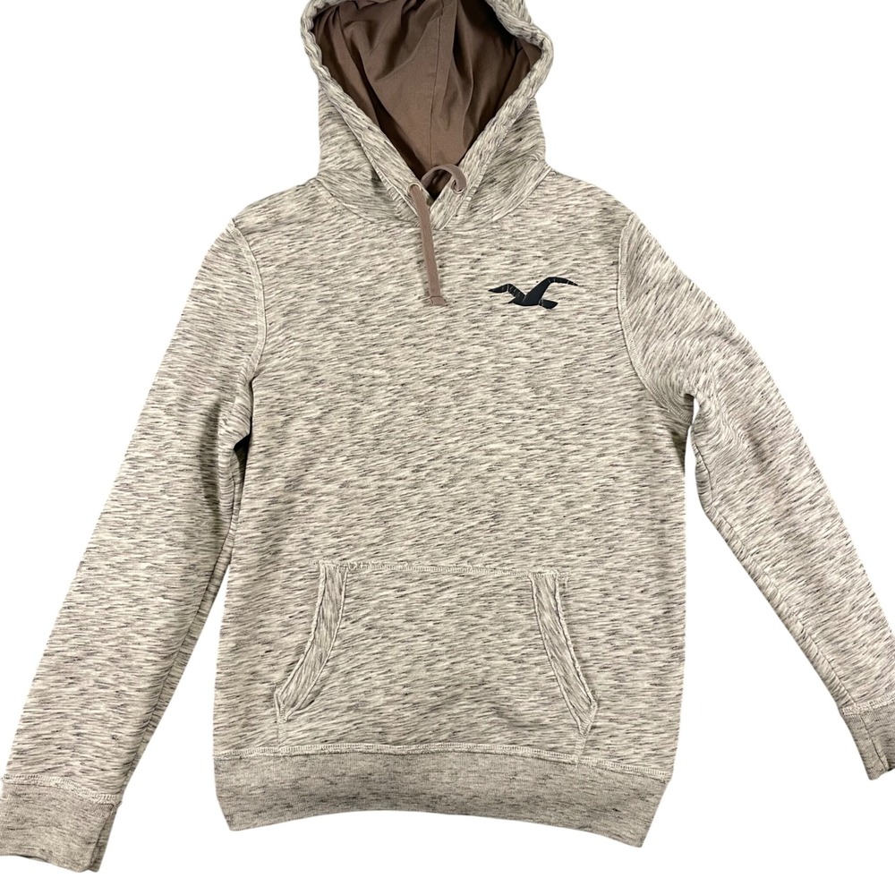 Hollister Men's Hoodie Iconic Feel Good Fleece‎ Size M Seagull Casual Y2K Look
